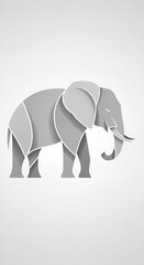 Elephant Illustration in Gray Tones Elegant Design