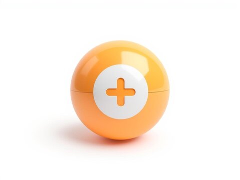 Medicine ball 3d rendering isolated on white background cartoon plastic style icon