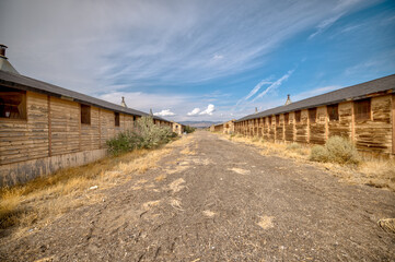 Wendover, Utah, USA &ndash; August 27, 2025: Decommissioned and decaying barracks at the historic Wendover Airfield in the Utah desert.
