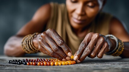 Artisan crafting stunning beaded jewelry, a blend of tradition and modern style that celebrates cultural heritage and elegant design for fashion-forward individuals