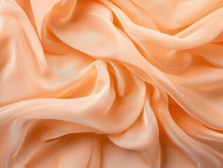 Obraz premium soft, flowing fabric in a warm peach color, showcasing delicate folds and a sheer texture.