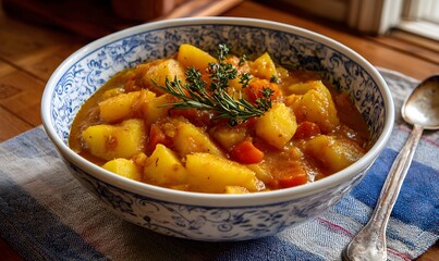 Old-Fashioned Southern Stewed Potatoes ON A dining table