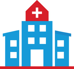 Modern hospital building symbol icon on white background