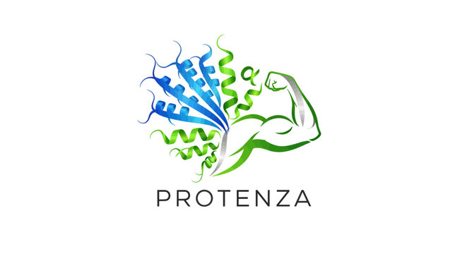 Dynamic Logo Design Showcasing Strength with Colorful Elements for Protenza in a Modern Graphic Style