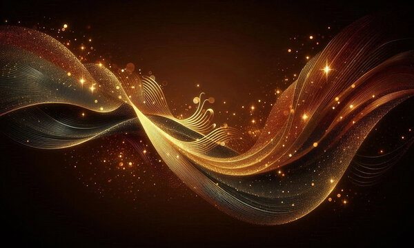 Abstract Christmas Sparkle Waves Vector Background