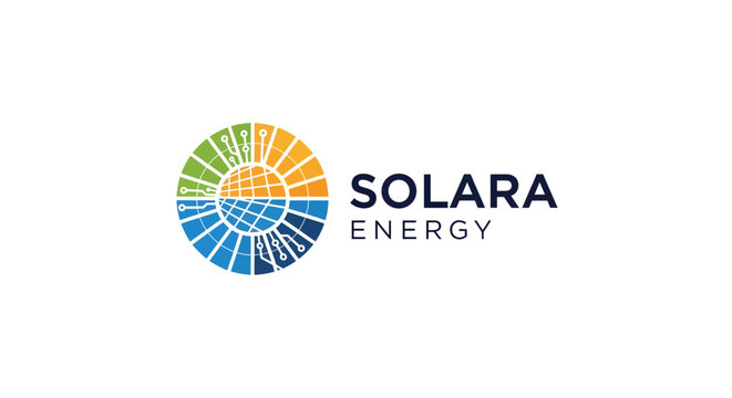 Logo Design, Solara Energy, Business Branding, Graphic Artwork, Modern Aesthetics, Professional Viewpoint, Renewable Concepts