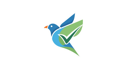 Obraz premium Action Event of a Colorful Bird Logo Design, Graphic Creation for Eco-Friendly Initiatives, Ideal for Nature and Business Contexts