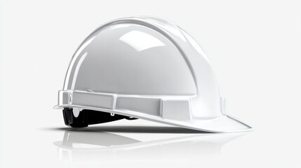 Fototapeta premium White Construction Helmet Isolated on Clean Background for Safety