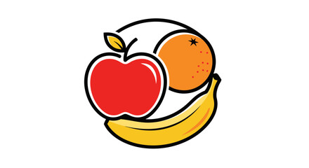 Obraz premium Fruit Illustration, Colorful Fruits, Digital Art, Vibrant Design, Creative Concept