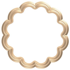 gold scalloped circular frame for decorative vintage artwork