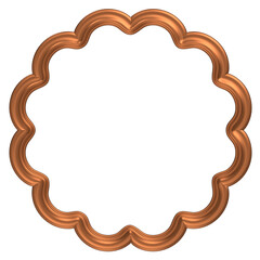 wooden or copper scalloped circular frame for decorative vintage artwork