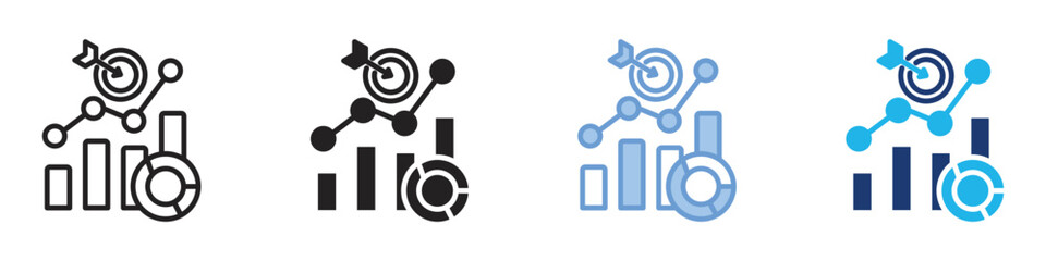 Metrics icon set multiple style collection