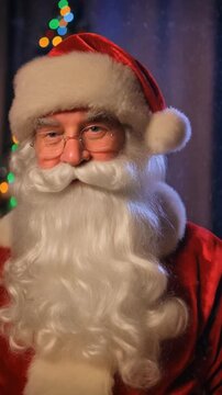 Santa claus showing silent gesture: magic of christmas portrait