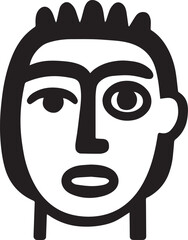 Bold Black and White Geometric Line Art Portrait