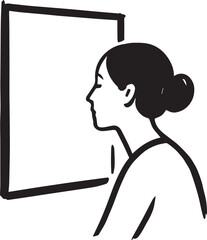 Woman Looking Out the Window