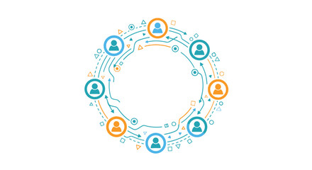 Circular Network of People and Technology.