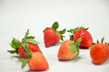 Fresh strawberry isolated on white background 