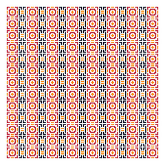 Colorful Geometric Mosaic Pattern with Pixel Motifs