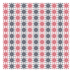 Seamless Geometric Pixel Pattern in Red and Navy