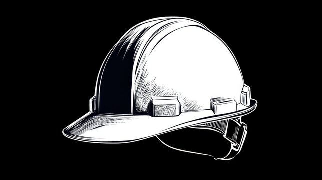Safety Helmet on Black Background for Construction Industry Use