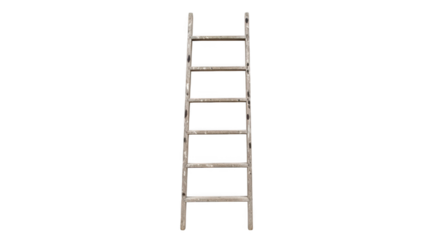 A simple metal ladder isolated on a white background.
