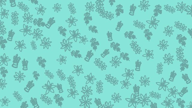 Light blue background with floral oak leaf and torchlike patterns, perfect for spring or summerthemed designs and invitations. Bright and lively.