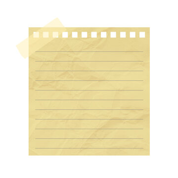 Yellow Lined Note Paper PNG &ndash; Sticky Notepad Sheet Isolated

