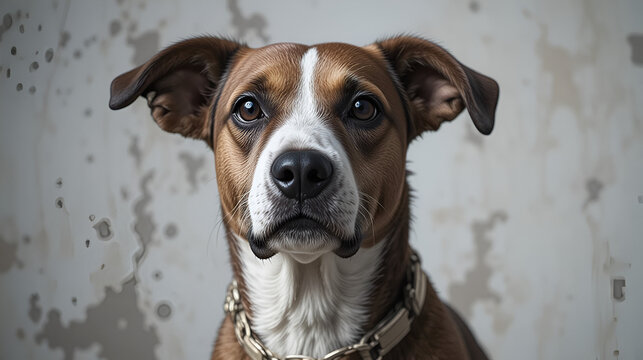 cane marrone attento e diffidente