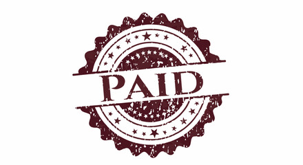Obraz premium PAID Red Rubber Stamp Grunge Effect | Business and Finance Approval Notice for Invoices and Documents
