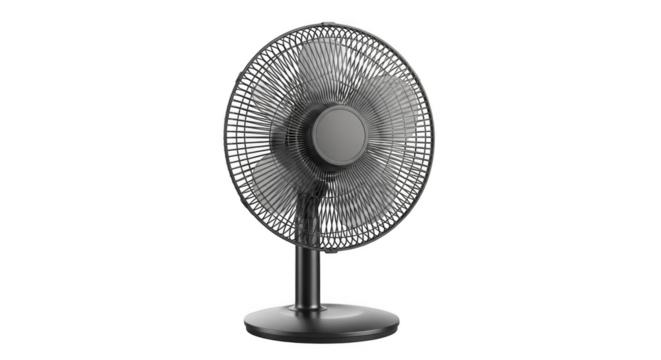 Black Electric Desk Fan.
