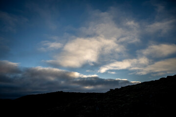 Cloudscape, Colored Clouds at Sunset near the Ocean in Tenerife Canary Islands