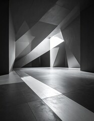 光と影のコントラストを強調した抽象背景、未来的な印象