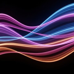 Naklejka premium Abstract Vibrant Flowing Light Waves