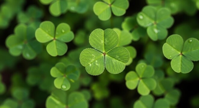 Lucky Four-Leaf Clover in Greenery