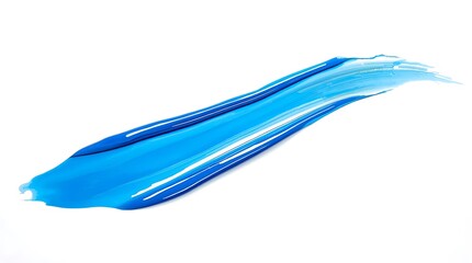 Fototapeta premium Swipe Of Bright Blue Paint On White Surface Providing Clean And Vivid Artistic Element For Modern Design Projects Backgrounds And Presentations