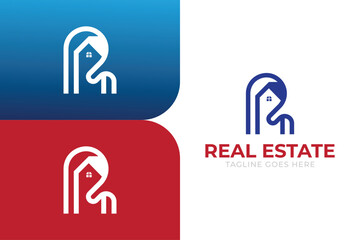  Letter r real estate logo design,  house logo design, agency property logo design 