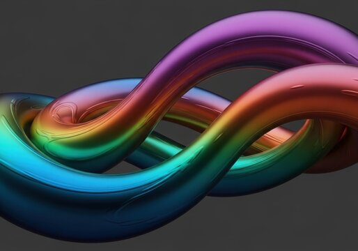 Abstract Iridescent Metallic Waves - Powered by Adobe