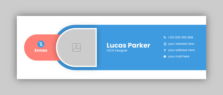 Email signature design or email footer and personal social media facebook cover design template