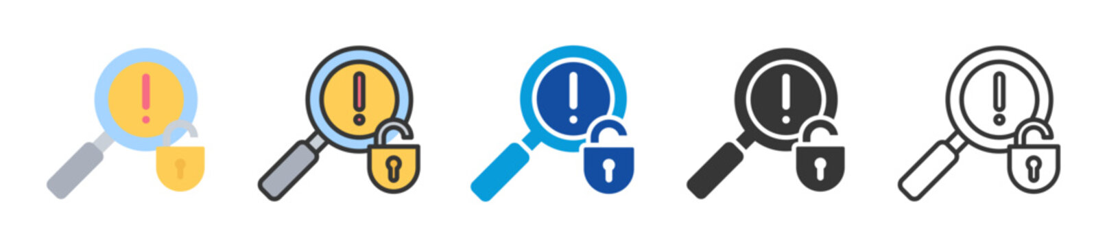 vulnerability icon set multi style various collection