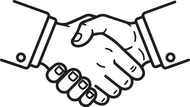 Successful business deal handshake for partnership agreement icon, symbolizing trust, collaboration, and mutual success in modern, clean design for corporate branding