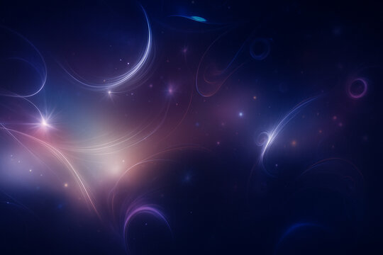 AI generated dreamy cosmic abstract scene with glowing light trails soft purple blue tones floating particles and mystical motion perfect for fantasy tech and creative backgrounds