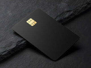 A Blank, Premium, Black, Metal, Credit, Card, Mockup