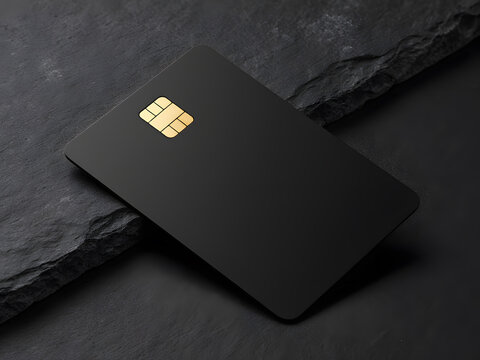 A Blank, Premium, Black, Metal, Credit, Card, Mockup