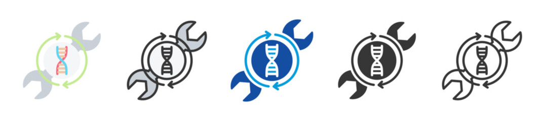 dna repair icon set multi style various collection