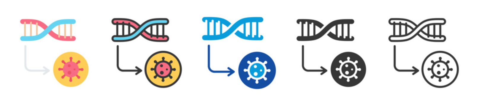 transfection icon set multi style various collection