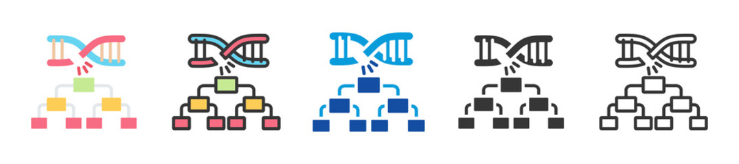 inherited disease icon set multi style various collection