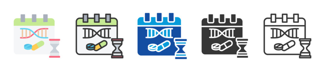 gene therapy trial icon set multi style various collection