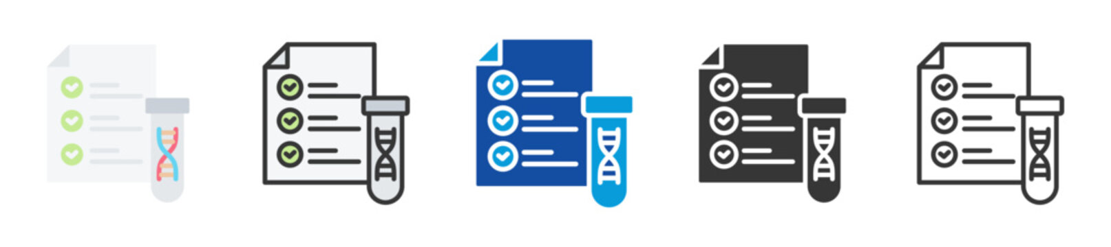 genetic testing icon set multi style various collection