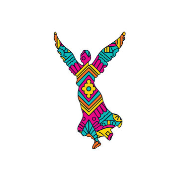 2D icon of Mexico City depicting a stylized Angel of Independence silhouette 