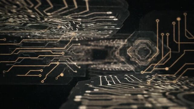 Abstract circuit board design A futuristic digital representation of technology and data - Powered by Adobe
